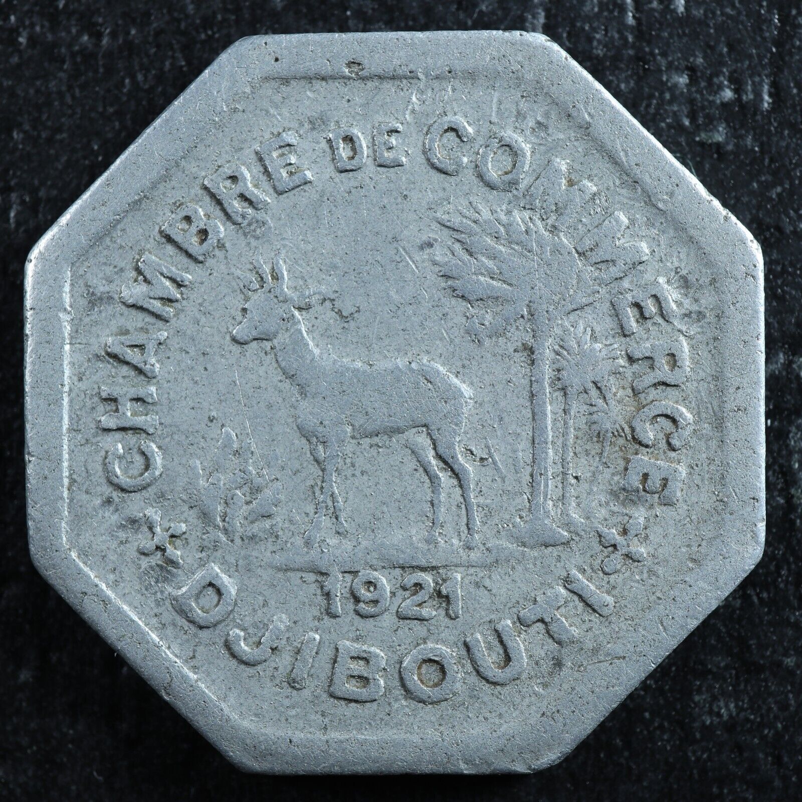 Pièce de 25frc de la Chambre de Commerce de Djibouti.1921 Verso